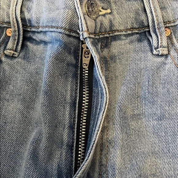 Mother The Dazzler Shift Not Rough Enough Insider Crop Step Fray Size 28 Blue - Picture 11 of 11